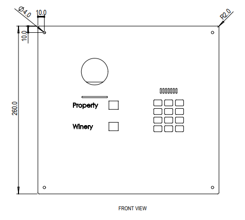 Custom intercom/keypad plate designer